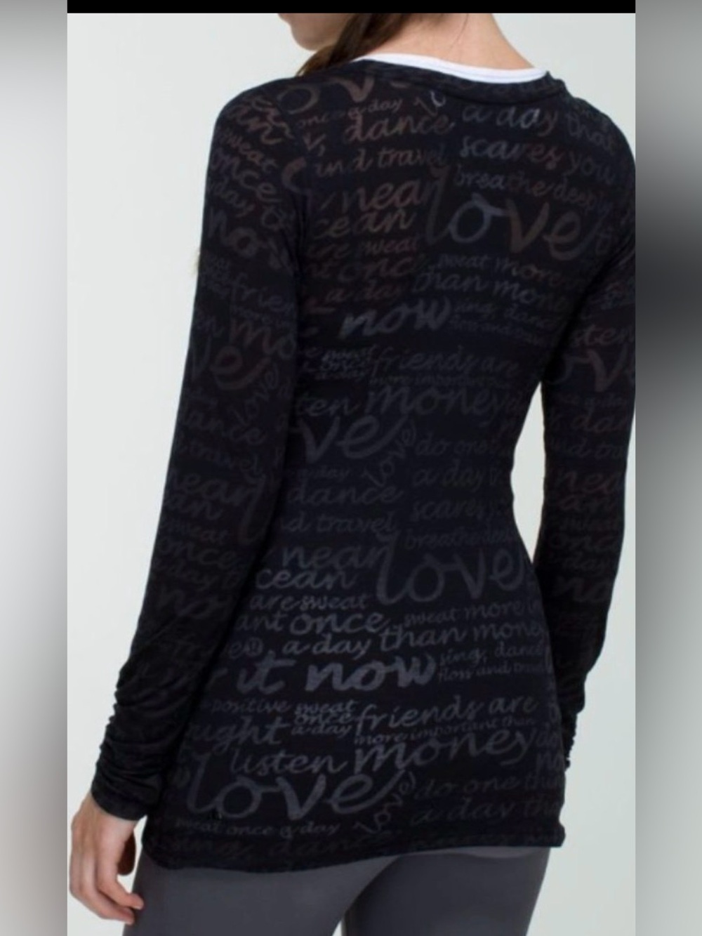 Lululemon Daily Practice See Love Manifesto Burnout Long Sleeve Sz 2 Rare - Picture 6 of 6